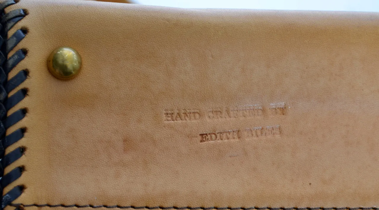 Vintage handbag 1960's handcrafted tooled leather Alice Monogram
